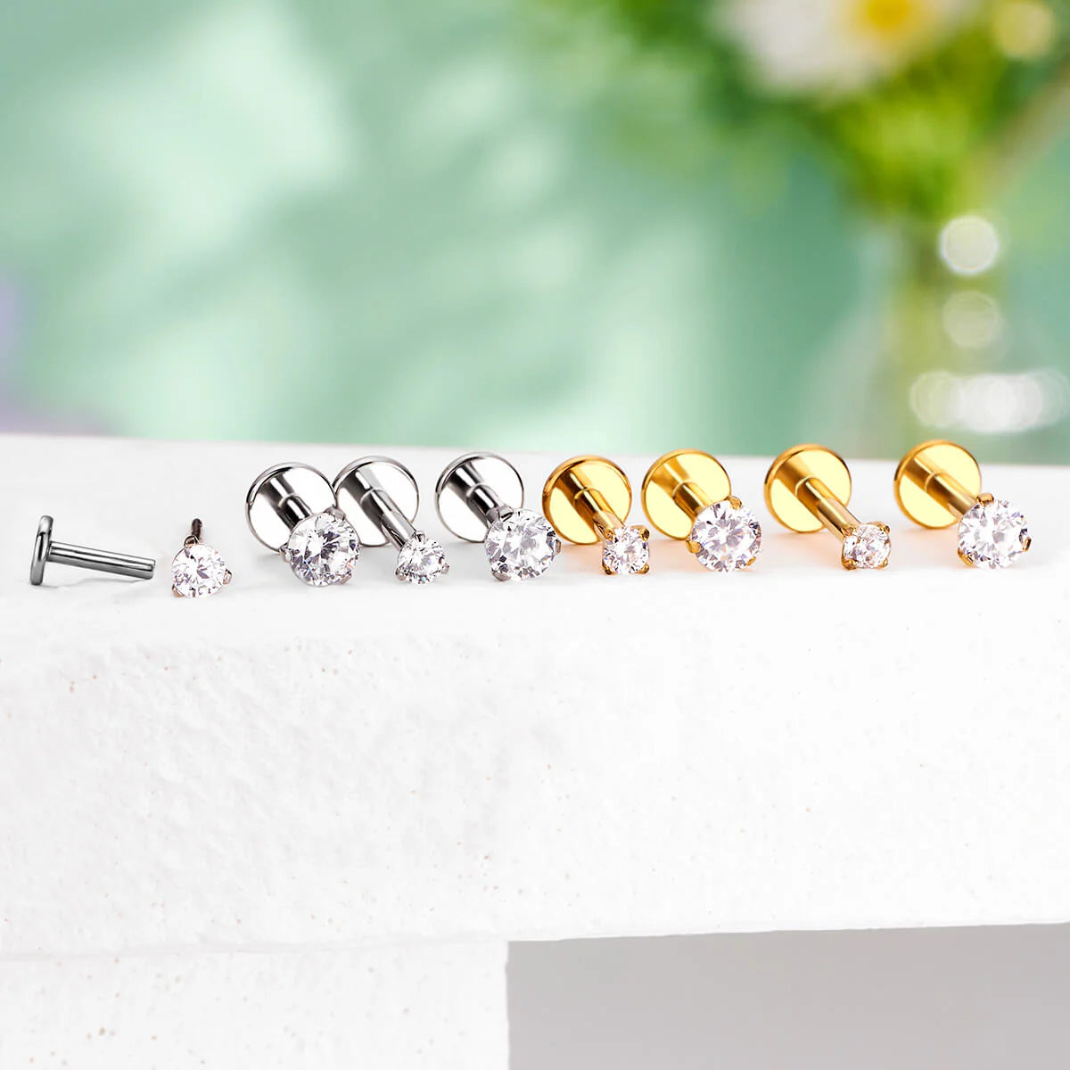 Classic Clear CZ Flatback Stud