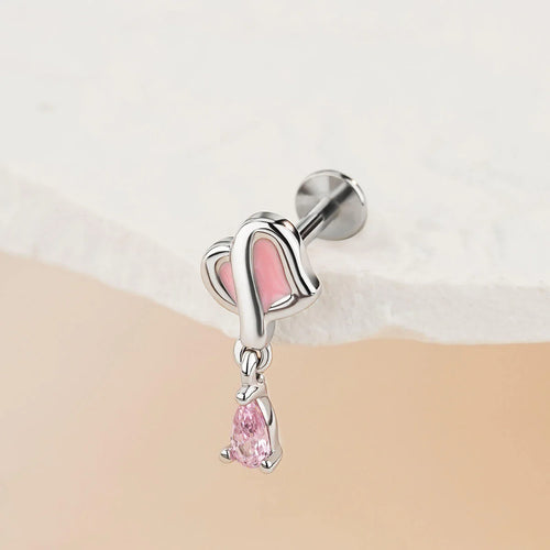 Blush Elephant Dangle Flatback Stud