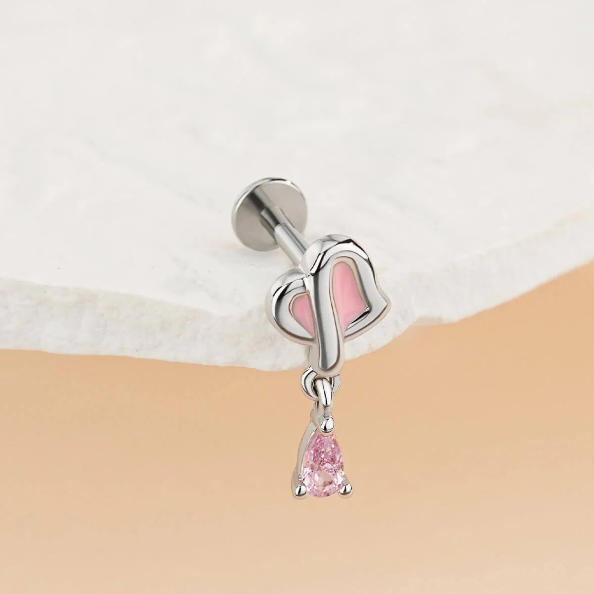 Blush Elephant Dangle Flatback Stud