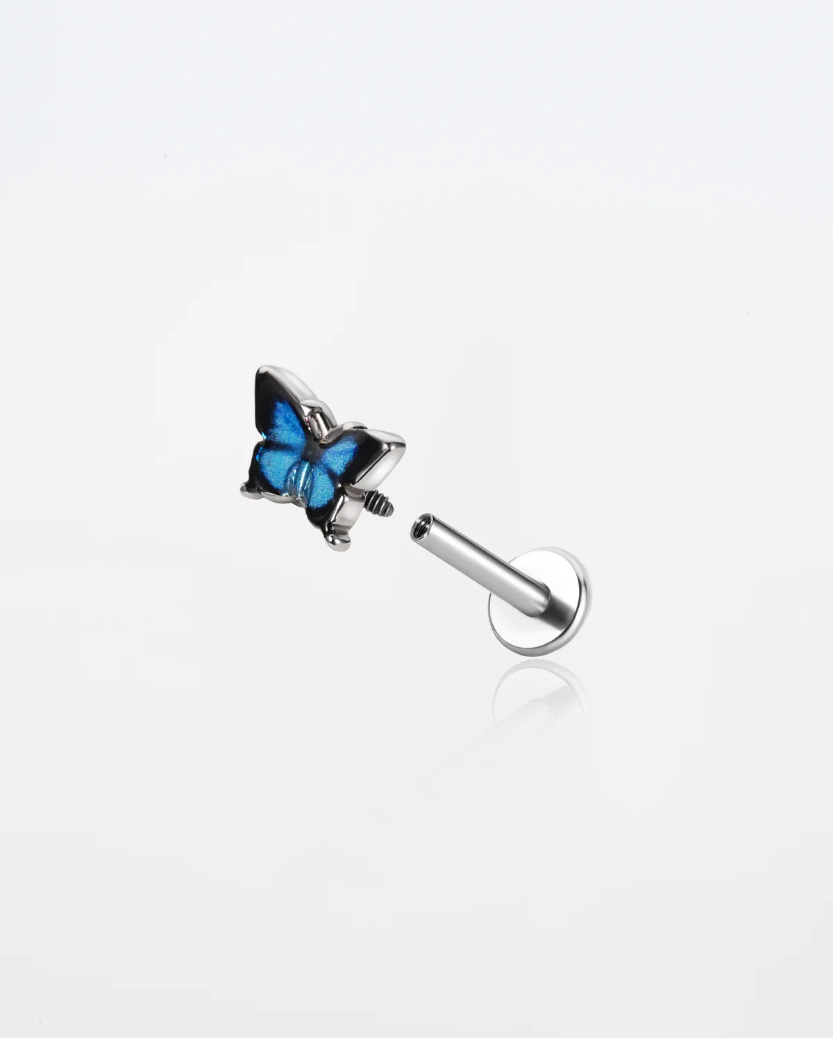 Midnight Blue Butterfly Flatback Stud